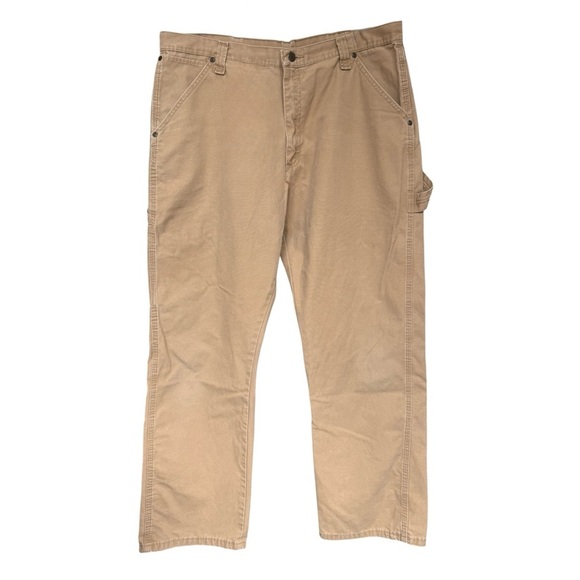 Wrangle Carpenter Cargo Pants Size 38 x 30 Tan Brown Cotton Workwear Utility - Picture 6 of 6